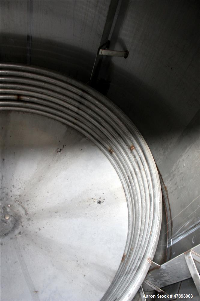 Used Apache Stainless Storage Tank, 3000 Gallon, 304 Stainless Steel, Vertical.