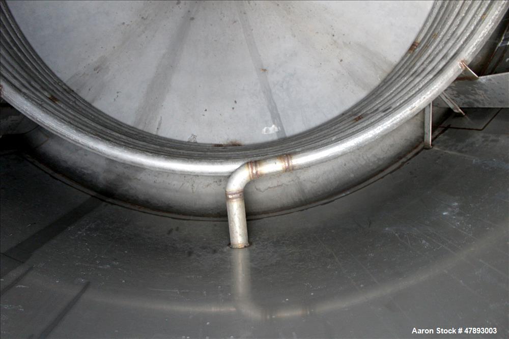 Used Apache Stainless Storage Tank, 3000 Gallon, 304 Stainless Steel, Vertical.