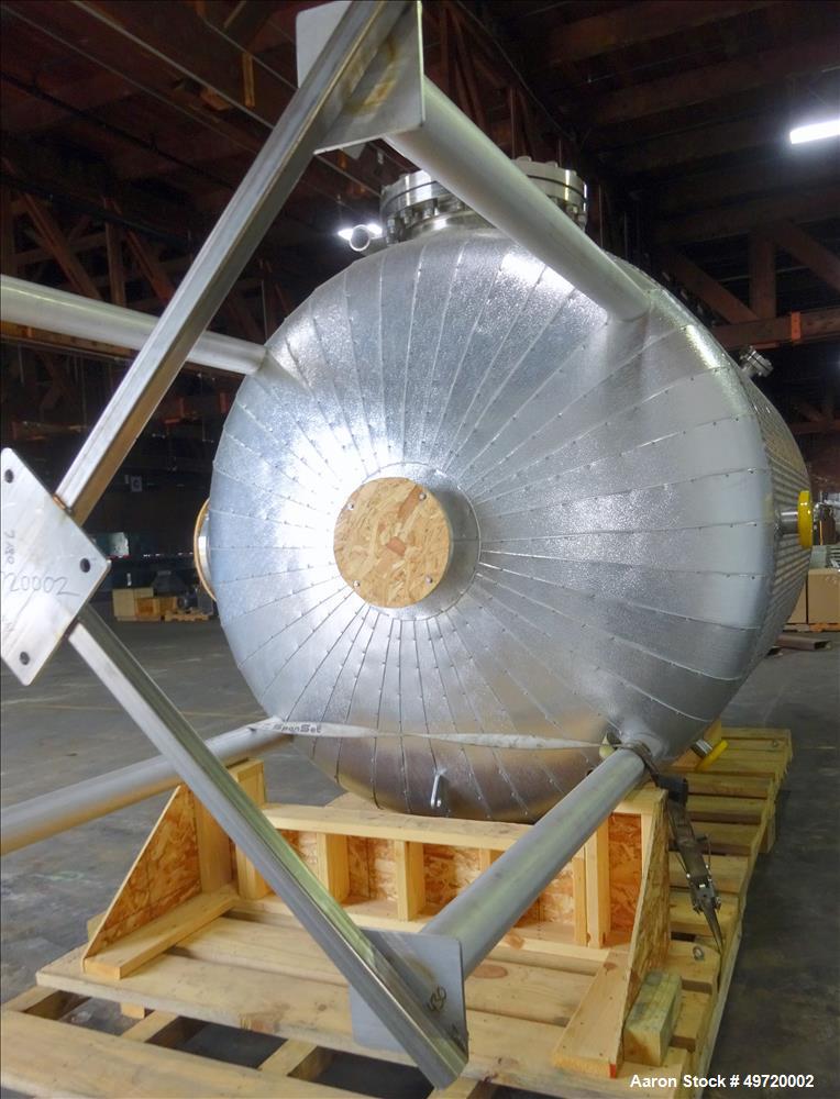 Unused- Apache Stainless Tank, 2,030 Gallon, 304L Stainless Steel, Vertical. Approximate 78-3/4" diameter x 86-5/8" straight side, flat top, dished bottom. Internal rated 0.2 psi at -20 to 250 degree...