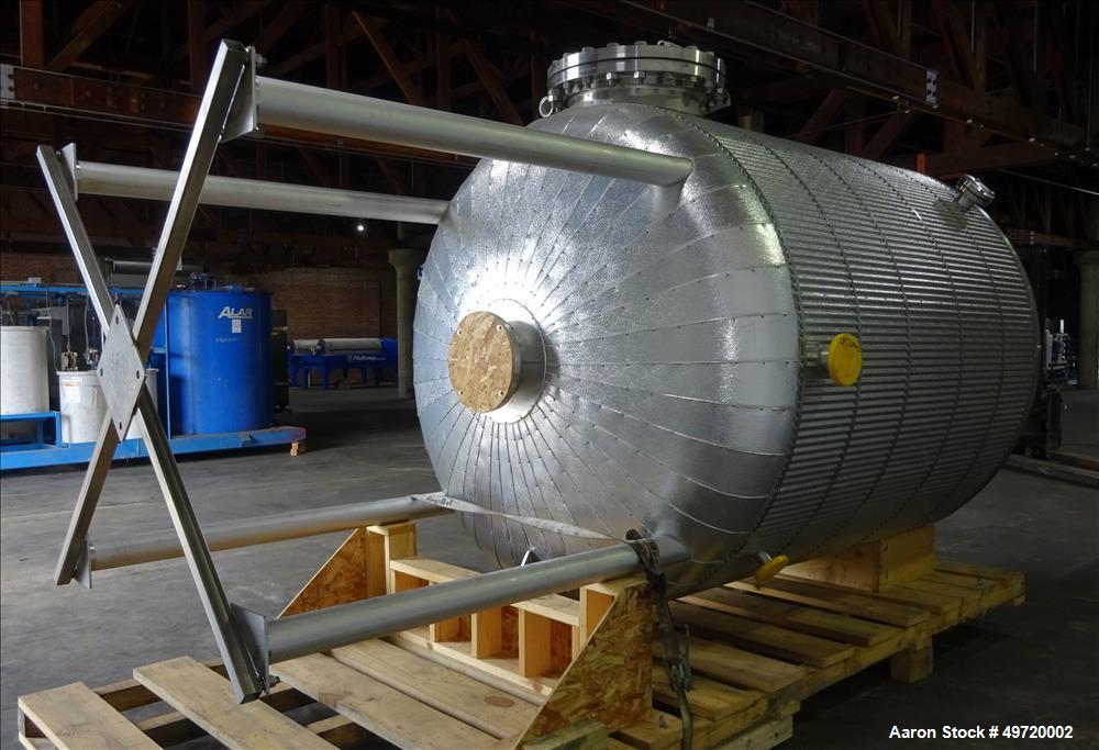 Unused- Apache Stainless Tank, 2,030 Gallon, 304L Stainless Steel, Vertical. Approximate 78-3/4" diameter x 86-5/8" straight side, flat top, dished bottom. Internal rated 0.2 psi at -20 to 250 degree...