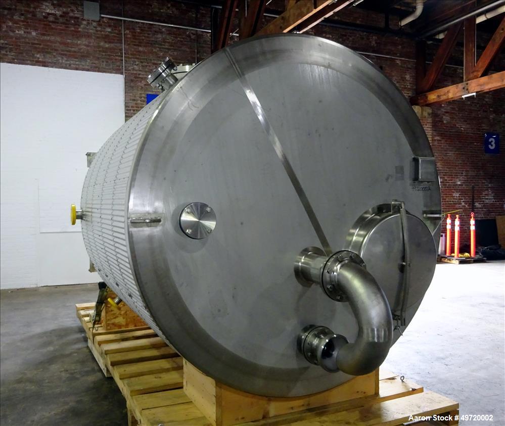 Unused- Apache Stainless Tank, 2,030 Gallon, 304L Stainless Steel, Vertical. Approximate 78-3/4" diameter x 86-5/8" straight side, flat top, dished bottom. Internal rated 0.2 psi at -20 to 250 degree...