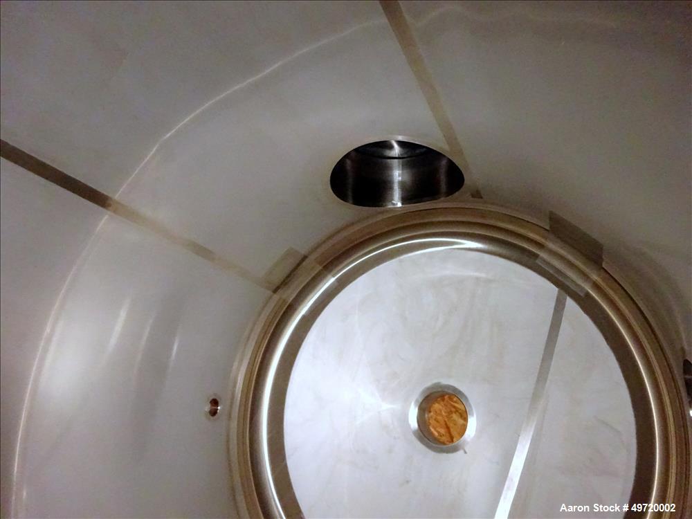 Unused- Apache Stainless Tank, 2,030 Gallon, 304L Stainless Steel, Vertical. Approximate 78-3/4" diameter x 86-5/8" straight side, flat top, dished bottom. Internal rated 0.2 psi at -20 to 250 degree...