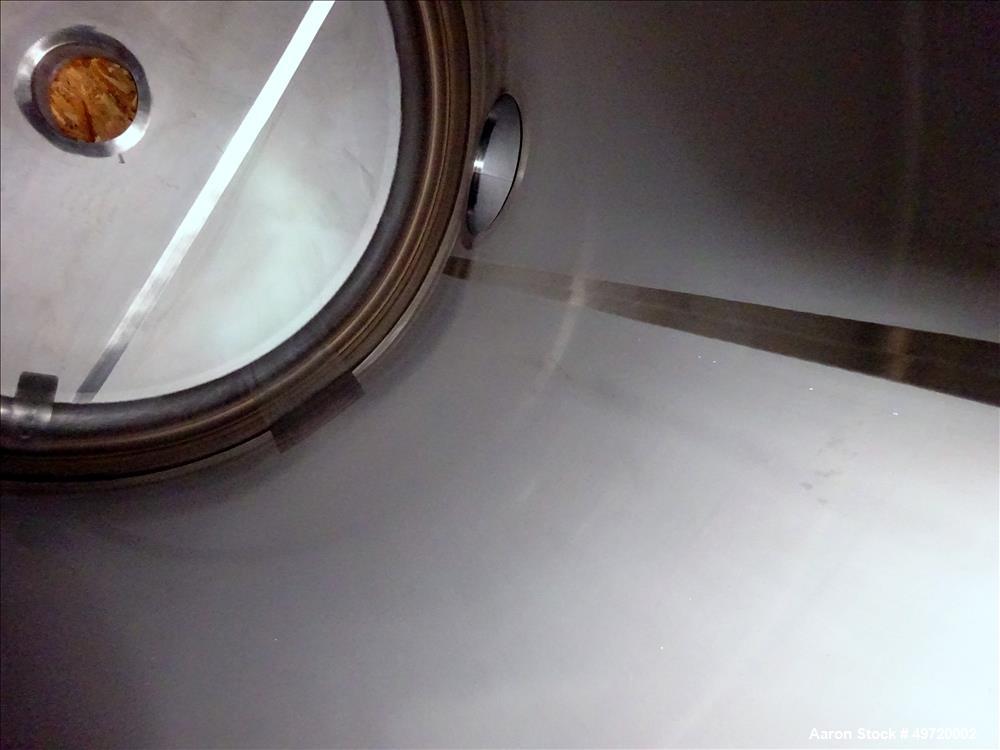 Unused- Apache Stainless Tank, 2,030 Gallon, 304L Stainless Steel, Vertical. Approximate 78-3/4" diameter x 86-5/8" straight side, flat top, dished bottom. Internal rated 0.2 psi at -20 to 250 degree...