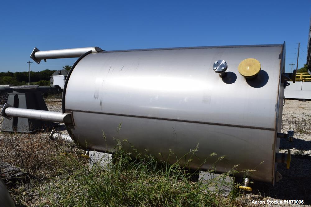 Unused- Apache Stainless Tank, 2263 Gallon, 304L Stainless Steel, Vertical. 72" Diameter x 120" straight side, flat top, coned bottom. Internal rated 1 psi at 250 degrees F. Openings top 2", 3", 4", ...