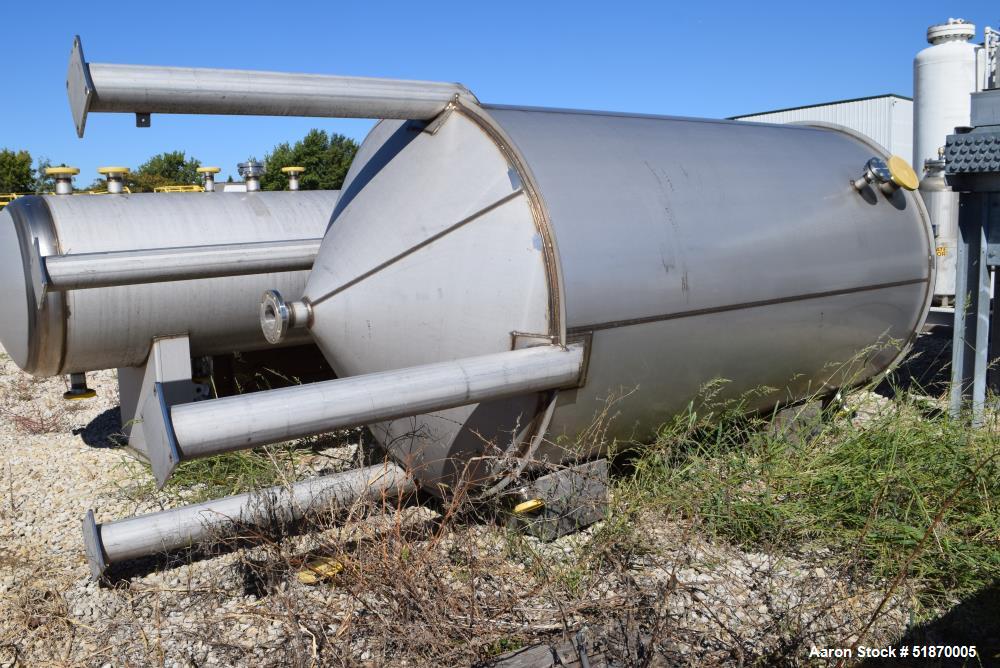 Unused- Apache Stainless Tank, 2263 Gallon, 304L Stainless Steel, Vertical. 72" Diameter x 120" straight side, flat top, coned bottom. Internal rated 1 psi at 250 degrees F. Openings top 2", 3", 4", ...