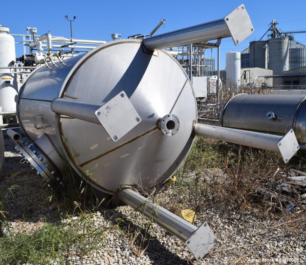 Unused- Apache Stainless Tank, 2263 Gallon, 304L Stainless Steel, Vertical. 72" Diameter x 120" straight side, flat top, coned bottom. Internal rated 1 psi at 250 degrees F. Openings top 2", 3", 4", ...