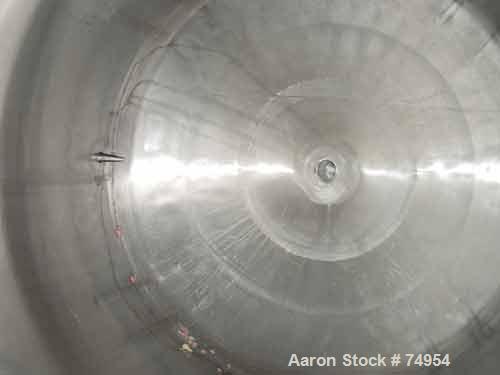 USED:Apache stainless pressure tank, 1000 gallon, 316 stainless steel, vertical. 66" diameter x 64" straight side. Dished top andbottom. Internal rated 50 psi/FV at 400 deg F, insulated with stainles...