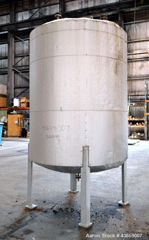 Used Arrow Tank & Engineering Pressure Tank, 1200 Gallons, 304L Stainless Steel, Vertical. Approximate 66” diameter x 75” straight side, dished top and bottom. Internal rated Full Vacuum & 50psi at -...