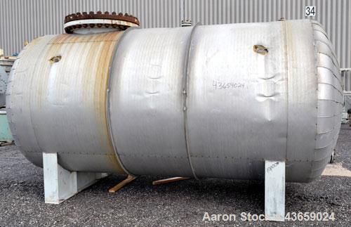 Used Arrow Tank & Engineering Pressure Tank, 4000 Gallons, 304L Stainless Steel, Horizontal. Approximate 84” diameter x 149” straight side, dished heads. Internal rated 50 psi & Full Vacuum at -20 to...