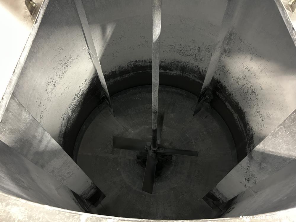 Used Bright Sheet Metal Tank, Approximately 4,000 Gallon, 304 Stainless Steel, Vertical. 100" diameter x 120" straight side. Flat top, coned bottom. 34" x 32" top hinged manway cover, 2" center botto...