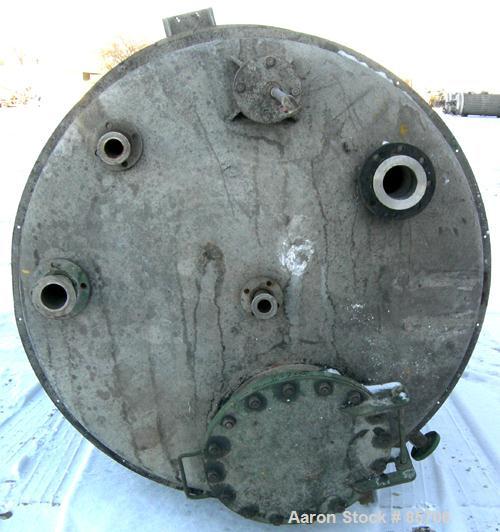 USED: Blaw Knox 1250 gallon stainless steel vertical tank. 60" diameter x 103" straight side, dish top and bottom. Internal rated 15 psi @ 140 deg F. External rated 7 psi @ full vacuum. Top openings:...