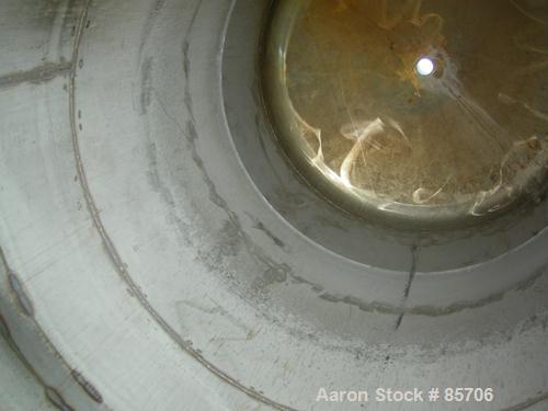 USED: Blaw Knox 1250 gallon stainless steel vertical tank. 60" diameter x 103" straight side, dish top and bottom. Internal rated 15 psi @ 140 deg F. External rated 7 psi @ full vacuum. Top openings:...