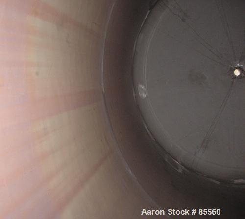 USED: Brighton Corp pressure tank, 4000 gallon, 316L stainless steel, vertical. 96" diameter x 120" straight side, dish top and bottom. Internal rated 70/FV at 320 degrees F. Openings: top (3) 2", (3...