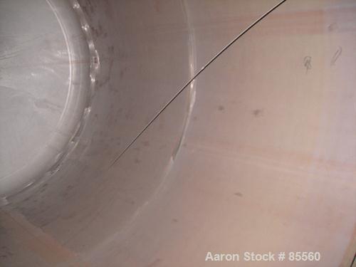 USED: Brighton Corp pressure tank, 4000 gallon, 316L stainless steel, vertical. 96" diameter x 120" straight side, dish top and bottom. Internal rated 70/FV at 320 degrees F. Openings: top (3) 2", (3...