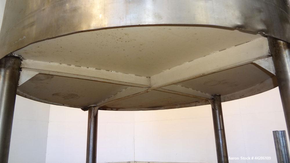 Used C.E. Howard Tank, 1000 Gallon, 304 Stainless Steel, Vertical. 66" Diameter x 73" straight side. Flat top, sloped bottom. Openings top 2”, 3”, 18” man way with cover. 2” Side bottom outlet. Mount...