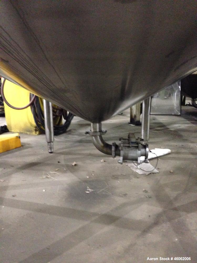Used Cherry Burrell 3000 Gallon Sanitary Stainless Steel Storage Tank. Model/Serial Number - 3000 CVS 87 3022. Approx. 6'6" Diameter x 9'3" Straight side. Dish Top, Cone Bottom. 16" x 20" Side Manway...