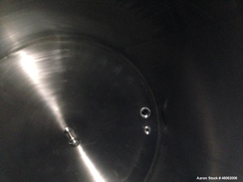 Used Cherry Burrell 3000 Gallon Sanitary Stainless Steel Storage Tank. Model/Serial Number - 3000 CVS 87 3022. Approx. 6'6" Diameter x 9'3" Straight side. Dish Top, Cone Bottom. 16" x 20" Side Manway...