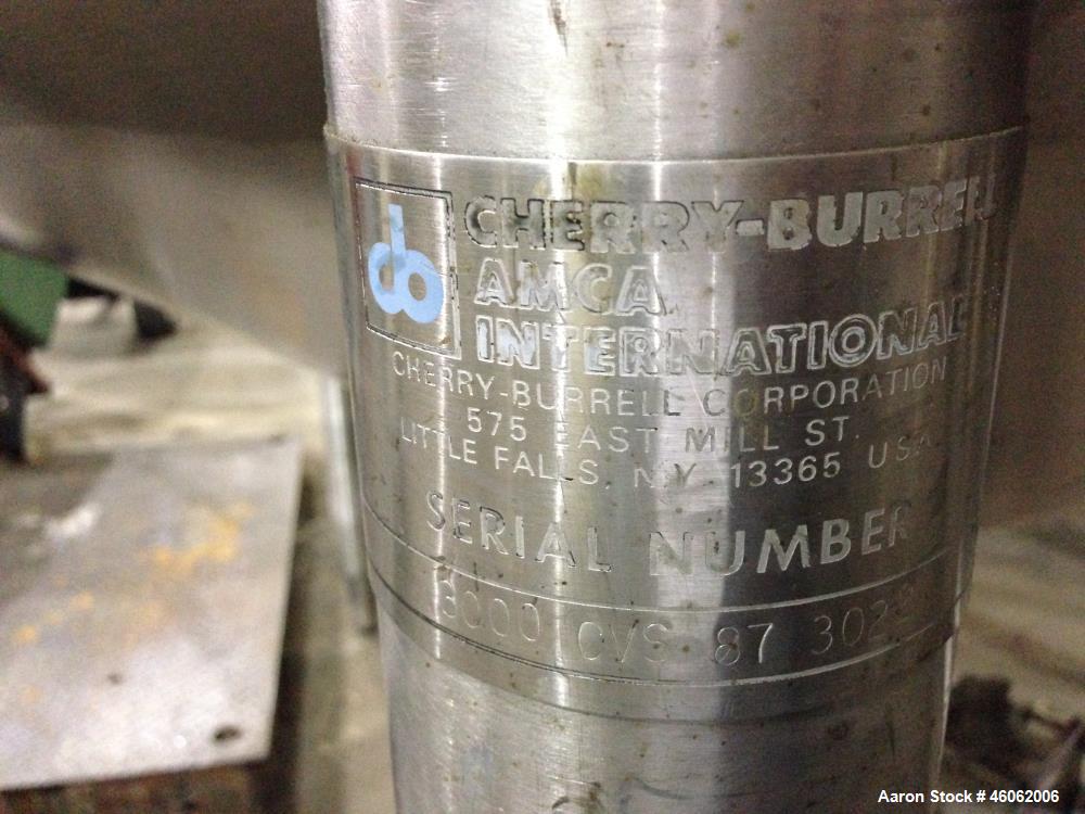 Used Cherry Burrell 3000 Gallon Sanitary Stainless Steel Storage Tank. Model/Serial Number - 3000 CVS 87 3022. Approx. 6'6" Diameter x 9'3" Straight side. Dish Top, Cone Bottom. 16" x 20" Side Manway...
