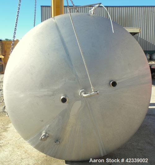 Used Cherry-Burrell Tank, 3000 Gallon, 304 Stainless Steel, Vertical. 84" Diameter x 116" straight side, dish top and bottom. Internal CIP spray ball. Side bottom agitator with a 3 blade prop, driven...