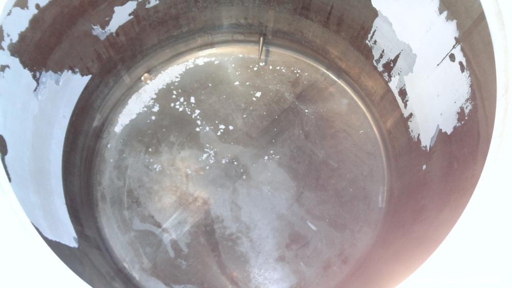 Used Cherry Burrell Tank, 2000 Gallon, 304 Stainless Steel, Vertical. 84” Diameter x 81” straight side, dished top, sloped bottom. (1) Spray ball, external side ladder. Openings: top (2) 2”, 3”, 3" v...