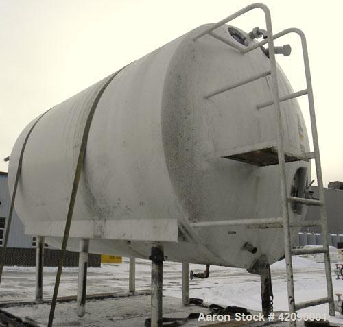 Used Cherry Burrell Storage Tank, 3000 gallon, model GHW, 304 stainless steel, horizontal. 84" diameter x 108" straight side, dished heads. Insulated with carbon steel sheathing. 1/4 channel jacket o...
