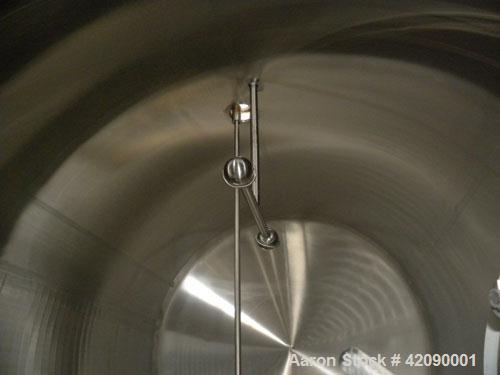 Used Cherry Burrell Storage Tank, 3000 gallon, model GHW, 304 stainless steel, horizontal. 84" diameter x 108" straight side, dished heads. Insulated with carbon steel sheathing. 1/4 channel jacket o...