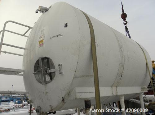 Used Cherry Burrell Storage Tank, 3000 gallon, model GHW, 304 stainless steel, horizontal. 84" diameter x 108" straight side, dished heads. Insulated with carbon steel sheathing. 1/4 Channel jacket o...