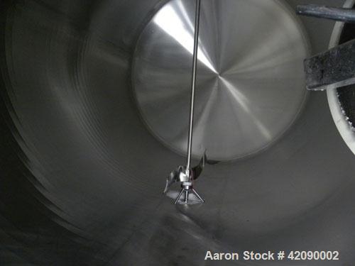 Used Cherry Burrell Storage Tank, 3000 gallon, model GHW, 304 stainless steel, horizontal. 84" diameter x 108" straight side, dished heads. Insulated with carbon steel sheathing. 1/4 Channel jacket o...