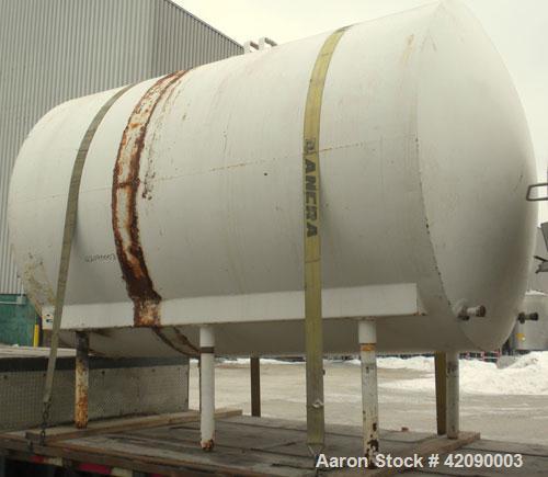 Used Cherry Burrell Storage Tank, 3000 gallon, model GHW, 316 stainless steel, horizontal. 84'' diameter x 108'' straight side, dished heads. Insulated with carbon steel sheathing. 1/4 channel jacket...
