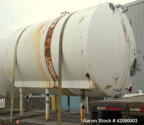 Used Cherry Burrell Storage Tank, 3000 gallon, model GHW, 316 stainless steel, horizontal. 84'' diameter x 108'' straight side, dished heads. Insulated with carbon steel sheathing. 1/4 channel jacket...