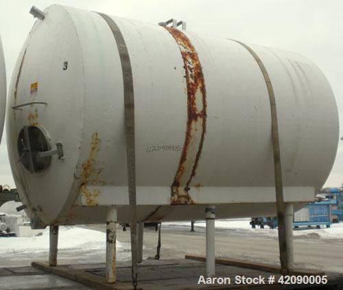 Used Cherry Burrell Storage Tank, 3000 gallon, 304 stainless steel, horizontal. 84'' diameter x 108'' straight side, dished heads. Insulated with carbon steel sheathing. 1/4 Channel jacket on partial...