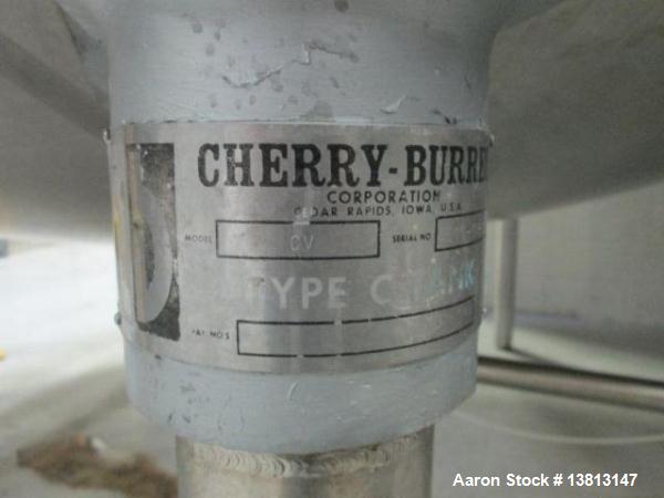 Used Cherry Burrell Stainless Steel Tank with  5 hp side agitator, 8' straight wall, 9' diameter, 15' overall length, domed top/bottom, (6) stainless steel legs, top and front manways, center bottom ...