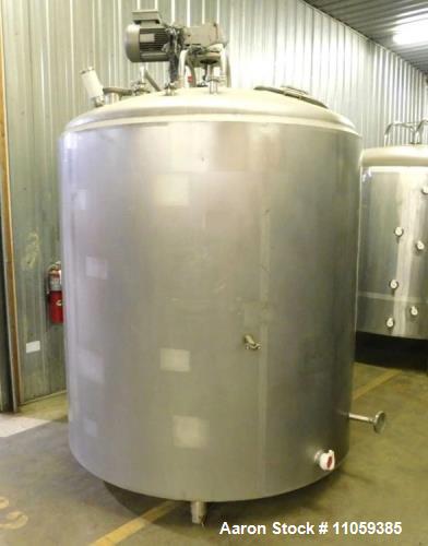 Used Cherry-Burrell 1,000-Gallon Sanitary Jacketed Stainless Steel Mix Tank | Food-Grade Heated Vessel