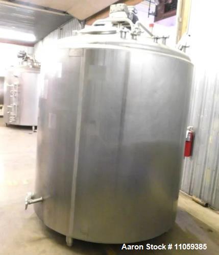 Used Cherry-Burrell 1,000-Gallon Sanitary Jacketed Stainless Steel Mix Tank | Food-Grade Heated Vessel