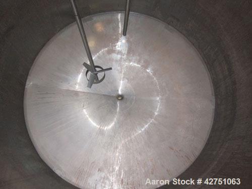 Used Cherry-Burrell Tank, 2000 Gallon, 316 Stainless Steel, Vertical. 84" Diameter x 84" straight side. Dished top, coned bottom. Off center top entering Lightnin agitator, 1-1/2" diameter shaft with...