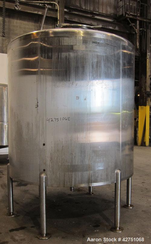 Used Cherry-Burrell Tank, 2000 Gallon, 316 Stainless Steel, Vertical. 84" Diameter x 84" straight side. Dished top, coned bottom. Openings top 1-1/2" tri-clamp, 3", (2) 2" NPT, 6", 18" man way with c...