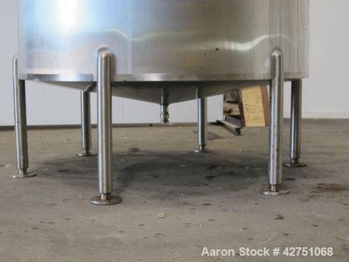 Used Cherry-Burrell Tank, 2000 Gallon, 316 Stainless Steel, Vertical. 84" Diameter x 84" straight side. Dished top, coned bottom. Openings top 1-1/2" tri-clamp, 3", (2) 2" NPT, 6", 18" man way with c...