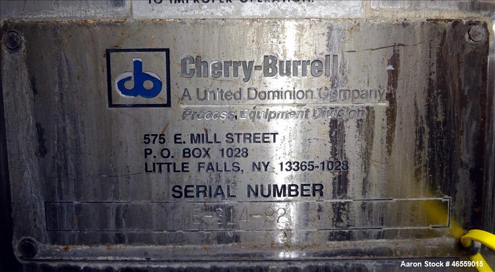 Used Cherry Burrell Tank, 4,500 Gallon, 316 Stainless Steel, Vertical.