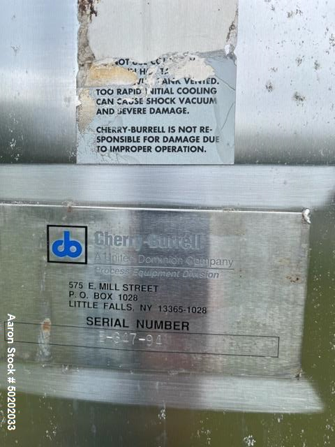 Used 1000 Gallon Cherry Burrell Stainless Steel Mixing Tank