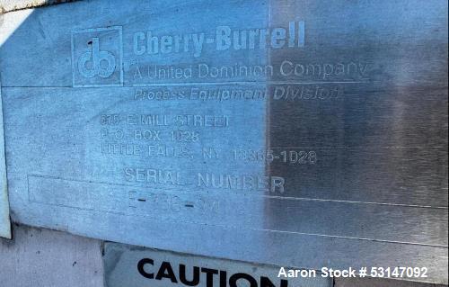 Used 1,500 Gallon Cherry-Burrell Vertical Stainless Steel Tank – Side Manway, Spray Bar, Polished Interior