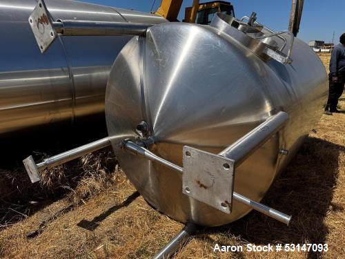 Used 1,500 Gallon Cherry-Burrell Vertical Stainless Steel Tank – Side Manway, Spray Ball, Lifting Lugs