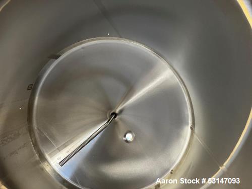 Used 1,500 Gallon Cherry-Burrell Vertical Stainless Steel Tank – Side Manway, Spray Ball, Lifting Lugs
