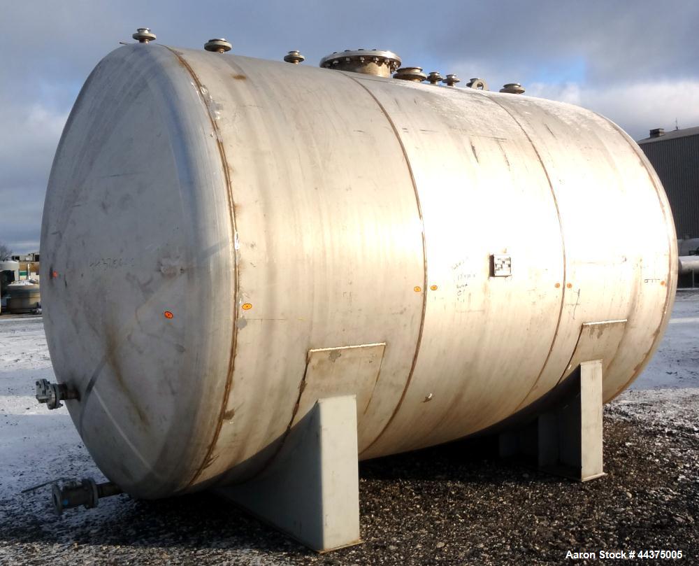 Used Chicago Boiler Company Pressure Tank, 8000 Gallon, 304L Stainless Steel, Horizontal. 114" diameter x 144" straight side, dished heads. Internal rated 15 psi at -20 to 350 degrees F. Openings top...