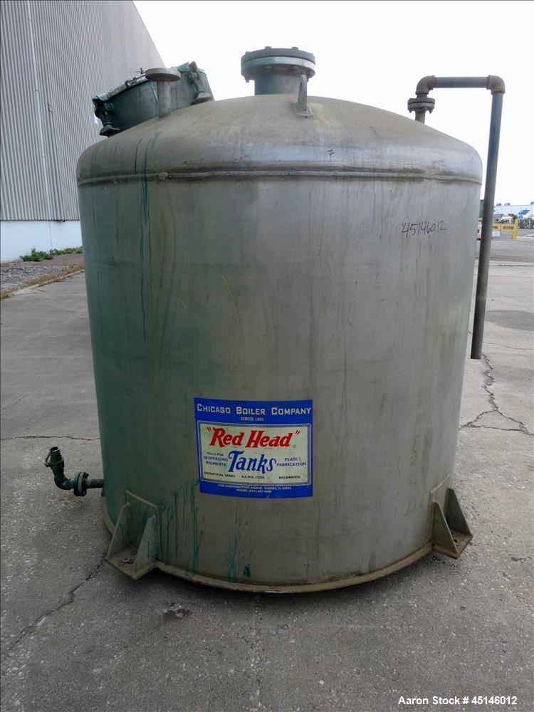 Used Chicago Boiler Company, Approximate 1,000 Gallon, 304 Stainless Steel.