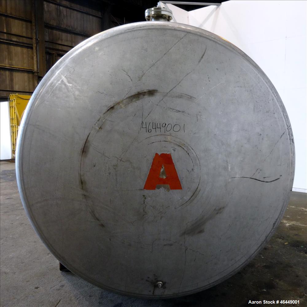 Used Circleville Metal Works Pressure Tank, Approximately 4000 Gallons, 304L Stainless Steel, Horizontal. 84" Diameter x 167" straight side, dished Heads. Internal Rated 25 PSI at 350 Degrees F. Open...