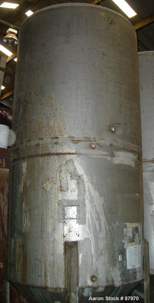 USED: Cream City Fabricators tank, 1835 gallon, stainless steel. Approximate 52" diameter x 114" straight side x 42" coned bottom. Domed top, cone bottom. Built 1960. Mounted on 4 carbon steel legs. ...