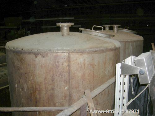 USED: Cream City Fabricators tank, 1835 gallon, stainless steel. Approximate 52" diameter x 114" straight side x 42" coned bottom. Domed top, cone bottom. Built 1960. Mounted on 4 carbon steel legs. ...