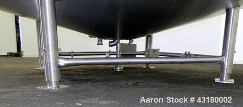 Used Crepaco Processor Kettle, 2500 Gallon, 304 Stainless Steel, Vertical. 96’’ Diameter x 76’’ straight side, dished top, coned bottom. 36’’ Section (75 square feet) on side wall, and 29 square feet...
