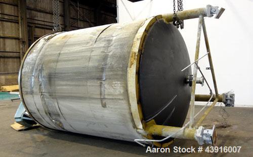 Used Custom Metalcraft Tank, 4,476 Gallon, 304 Stainless Steel, Vertical. Approximately 98” diameter x 120” straight side, dished top and bottom. Rated atmospheric at 210 degrees F.  Off center top e...