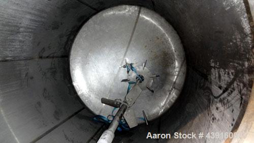 Used Custom Metalcraft Tank, 4,476 Gallon, 304 Stainless Steel, Vertical. Approximately 98” diameter x 120” straight side, dished top and bottom. Rated atmospheric at 210 degrees F.  Off center top e...